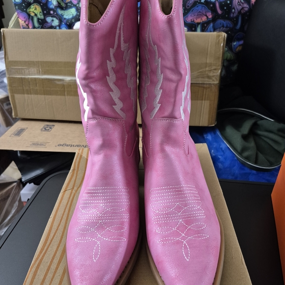 Pink Western Cowboy Boots Size 11 - Picture 2 of 5